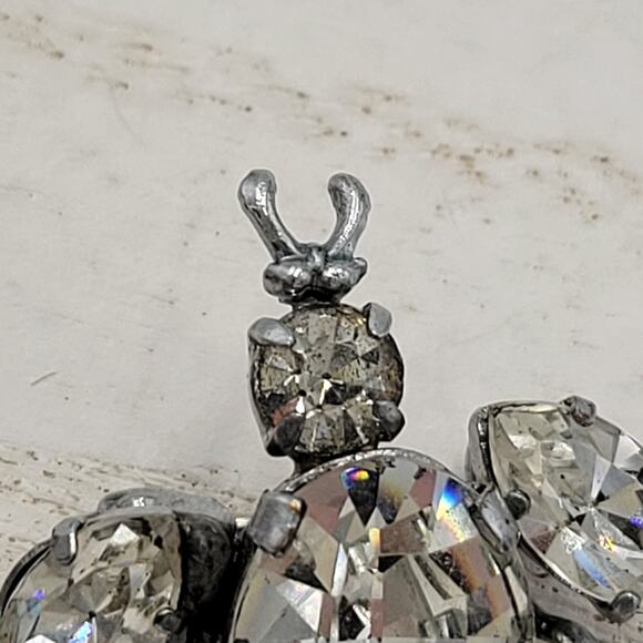 Vintage 1960 Austrian Crystal 3D Bug Brooch Silver Tone Insect Pin - Picture 4 of 13
